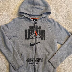Nike LeBron Gray Hoodie with Black and Orange Accents size youth large